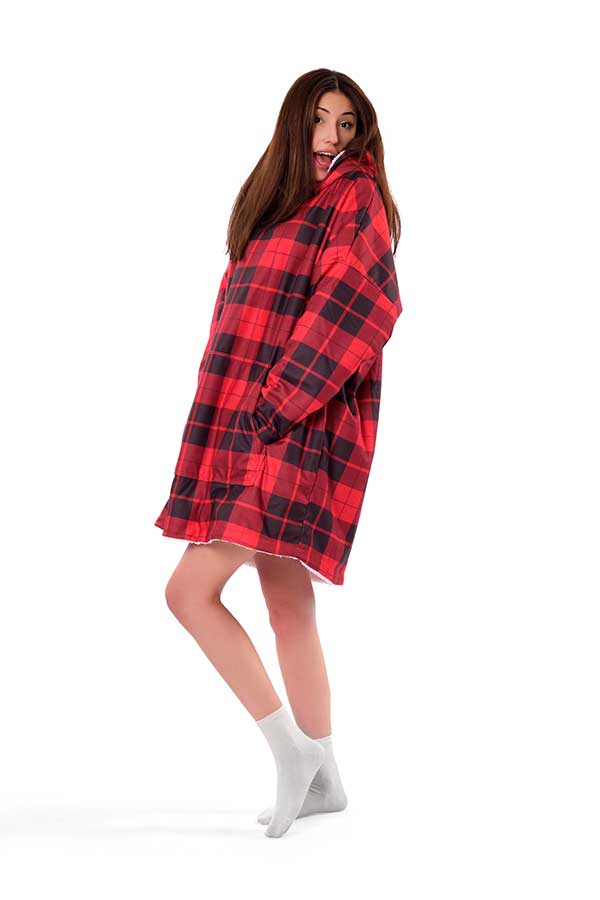 Plaid Hoodie Blanket