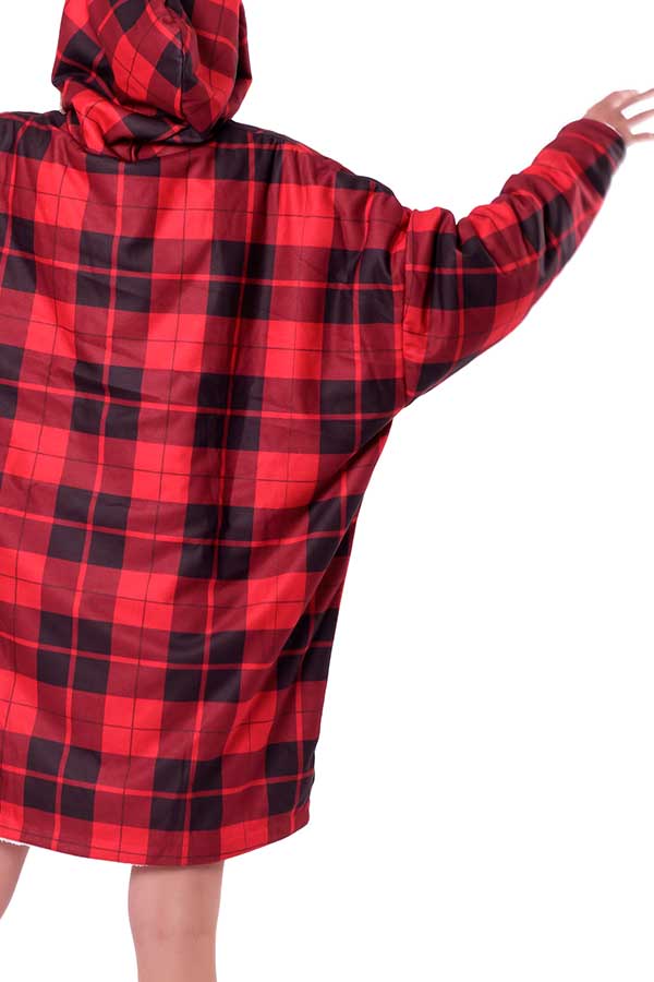 Plaid Hoodie Blanket