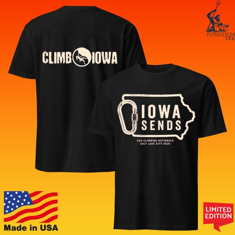 Climb Iowa Iowa Sends Usa Climbing Nationals Salt Lake City 2026 T-shirt
