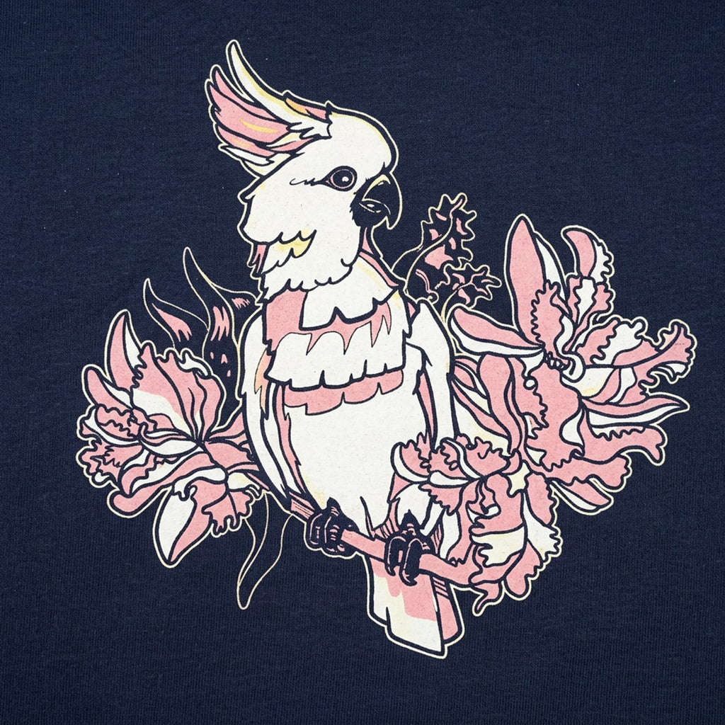 Cockatoo in Tropical Flowers Graphic