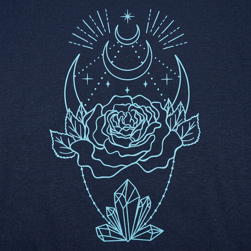 Crystal Rose Mystic Moon and Crystals Design