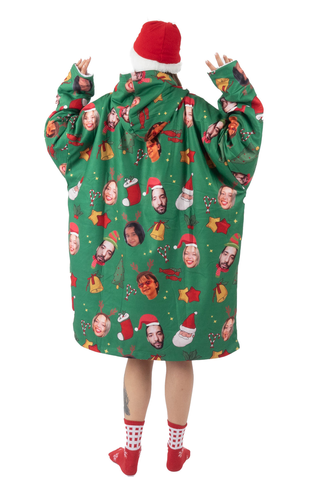 Christmas Custom Face Family Matching Pajama Collection Hoodie Blanket