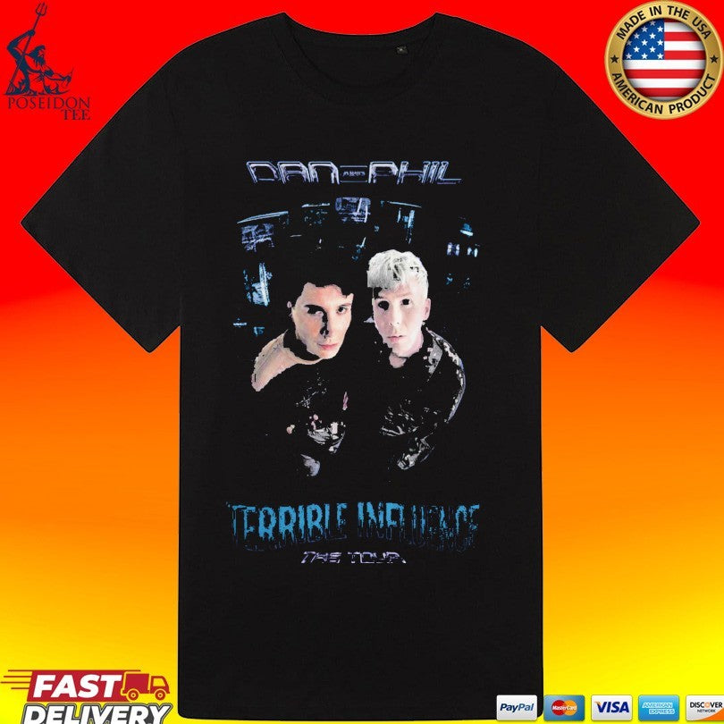 Dan And Phil Terrible Influence The Tour Signed T-shirt