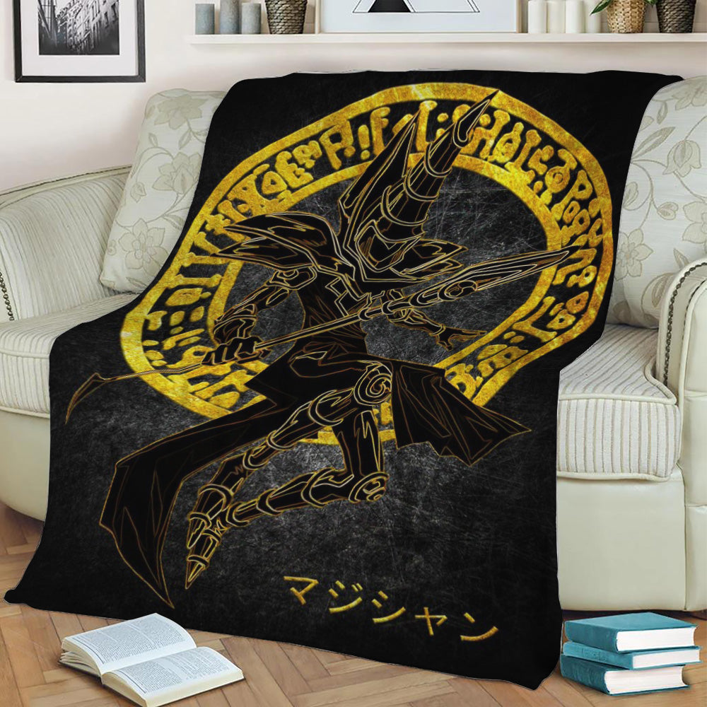 dark magician yugioh Fleece Throw Blanket