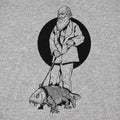 Darwin Walking a Fish with Legs on a Leash