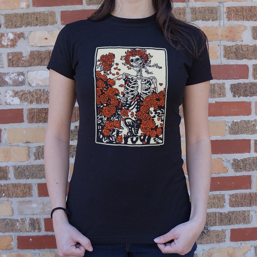 Dead and Roses Skeleton Retro Graphic