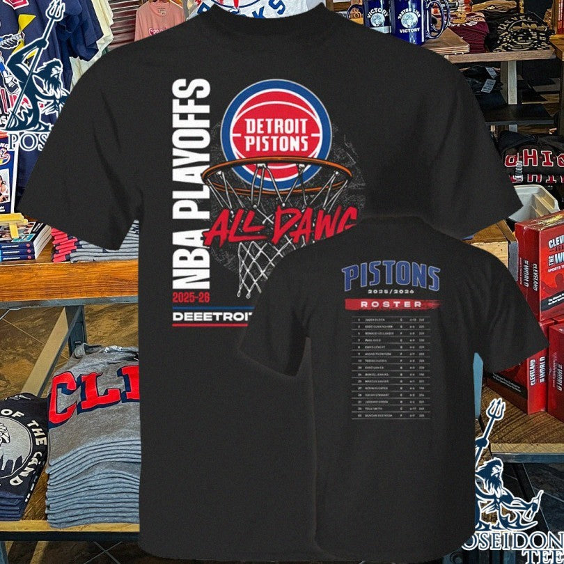 Detroit Pistons Playoffs ’26 Roster List T-shirt