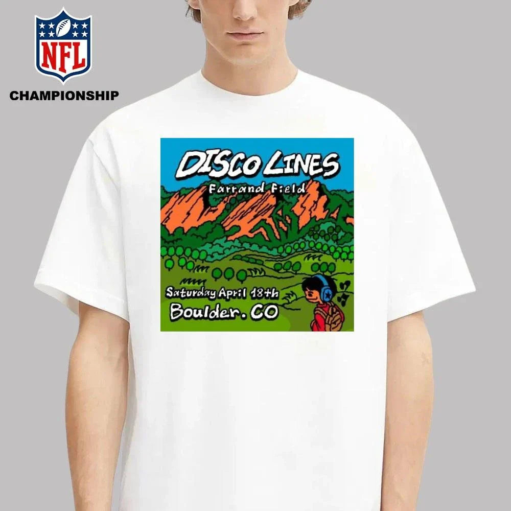 Disco Lines 4.18.2026 Boulder CO Poster Shirt