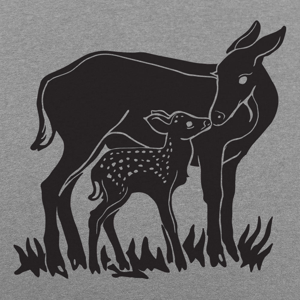 Doe And Fawn Deer Mother and Baby Graphic