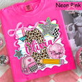 Custom Name Leopard Initial Comfort Colors Back School Girl Tee Coquette Bow Pencil Backpack Custom Student (1)