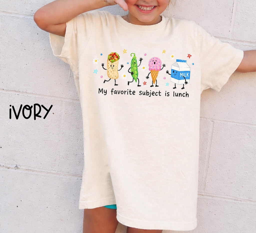 Favorite Subject Lunch Back School Comfort Colors School Lunch Food Tee First Day School (3)