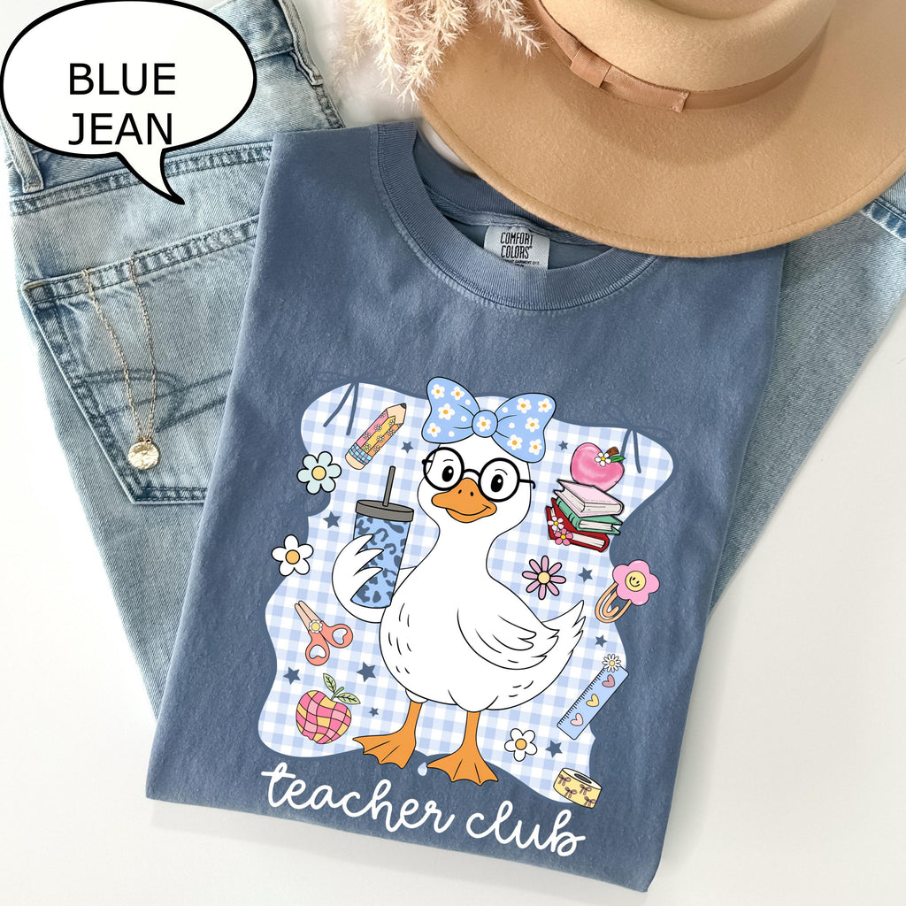 Comfort Colors Teacher Duck Teacher Club Back School Unisex T-shirt, Sweatshirt, Hoodie (1)