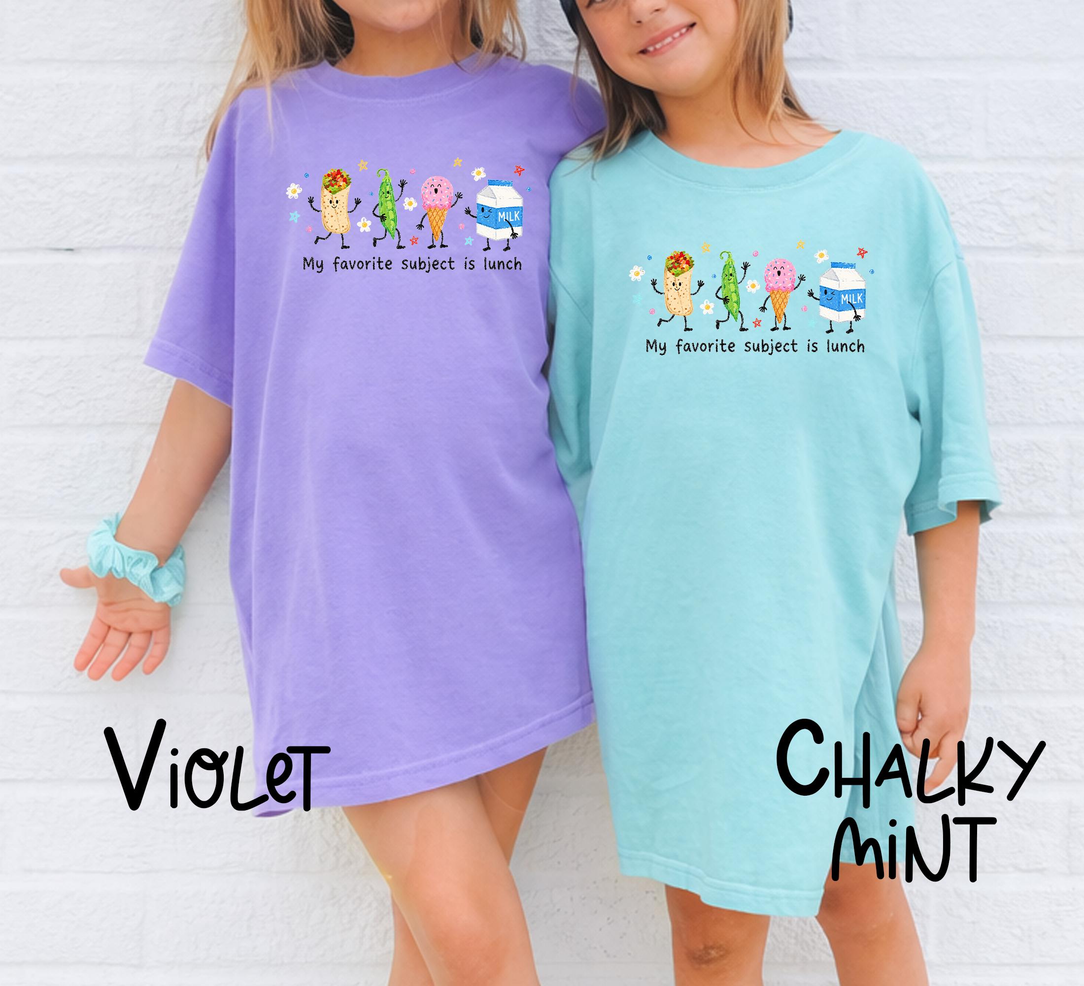 Favorite Subject Lunch Back School Comfort Colors School Lunch Food Tee First Day School (4)