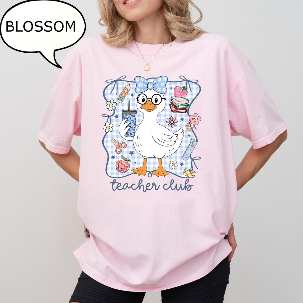 Comfort Colors Teacher Duck Teacher Club Back School Unisex T-shirt, Sweatshirt, Hoodie (4)