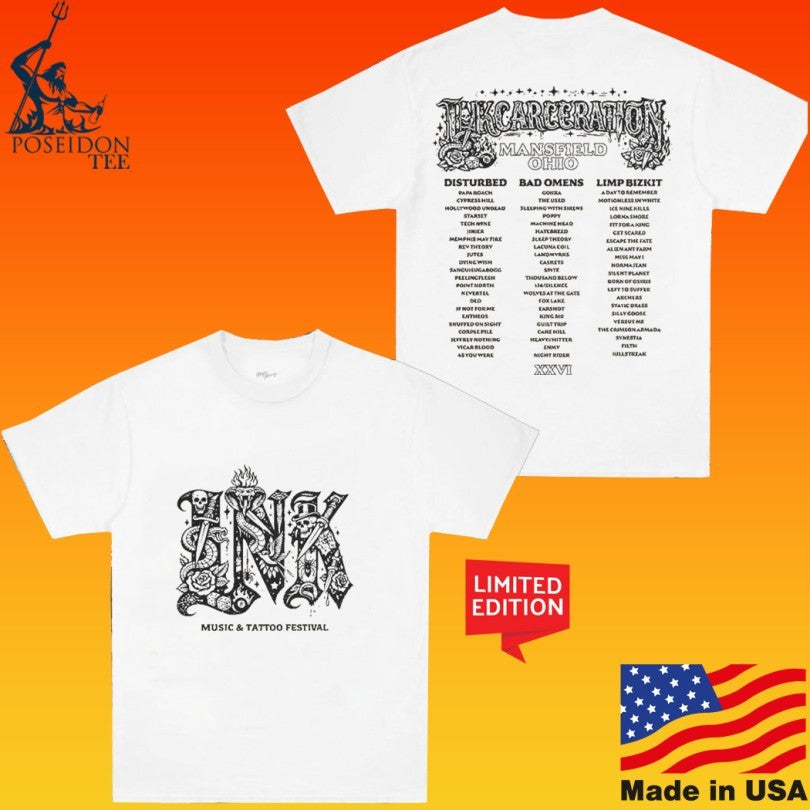 Dwp Inkcarceration Music And Tattoo Festival Line Art T-shirt