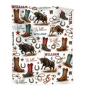 Personalized Cowboy Blanket, Custom Name Western Blanket, Rodeo Bull Rider Fleece Throw, Country Nursery Decor, Custom Boy Gift
