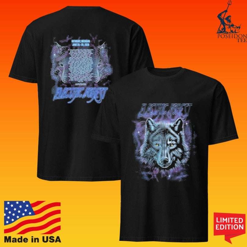 Electric Forest Blue Wolf 2026 Lineup T-shirt
