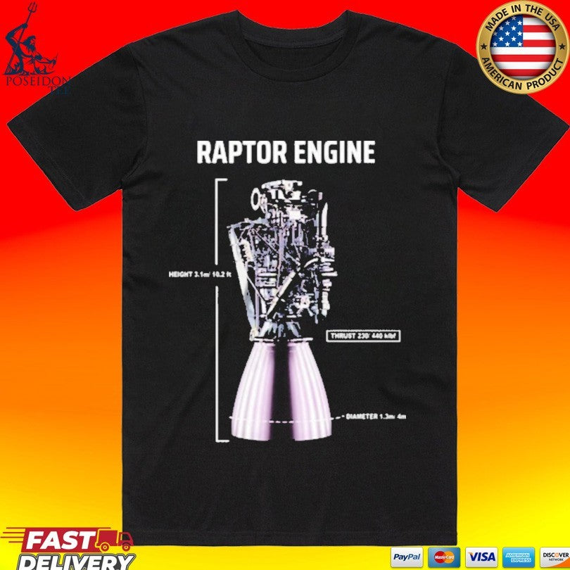 Elon Musk Raptor Engine T-shirt
