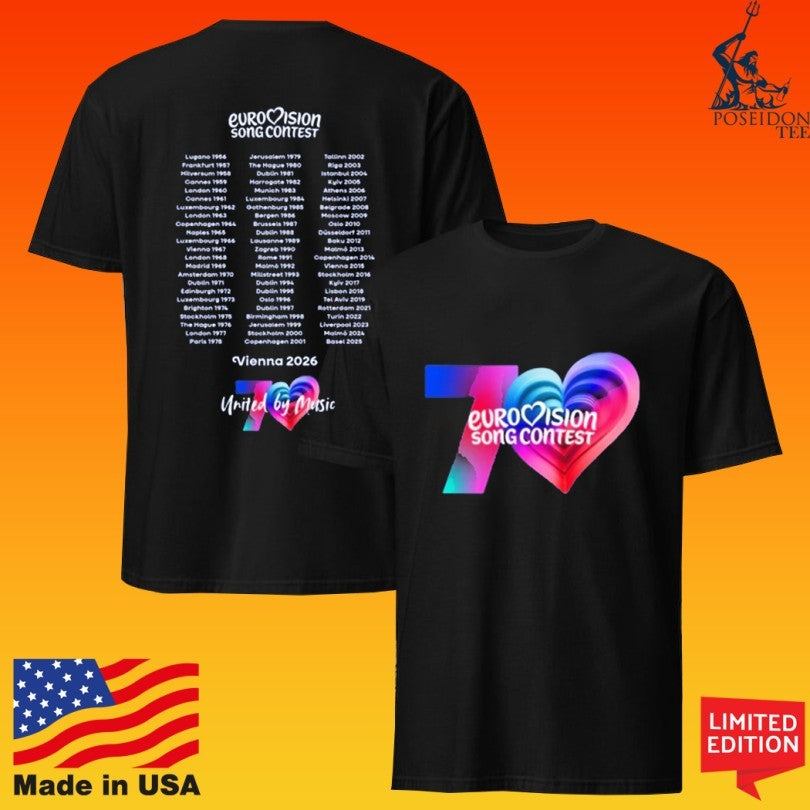 Eurovision Song Contest Vienna 2026 70th Anniversary T-shirt