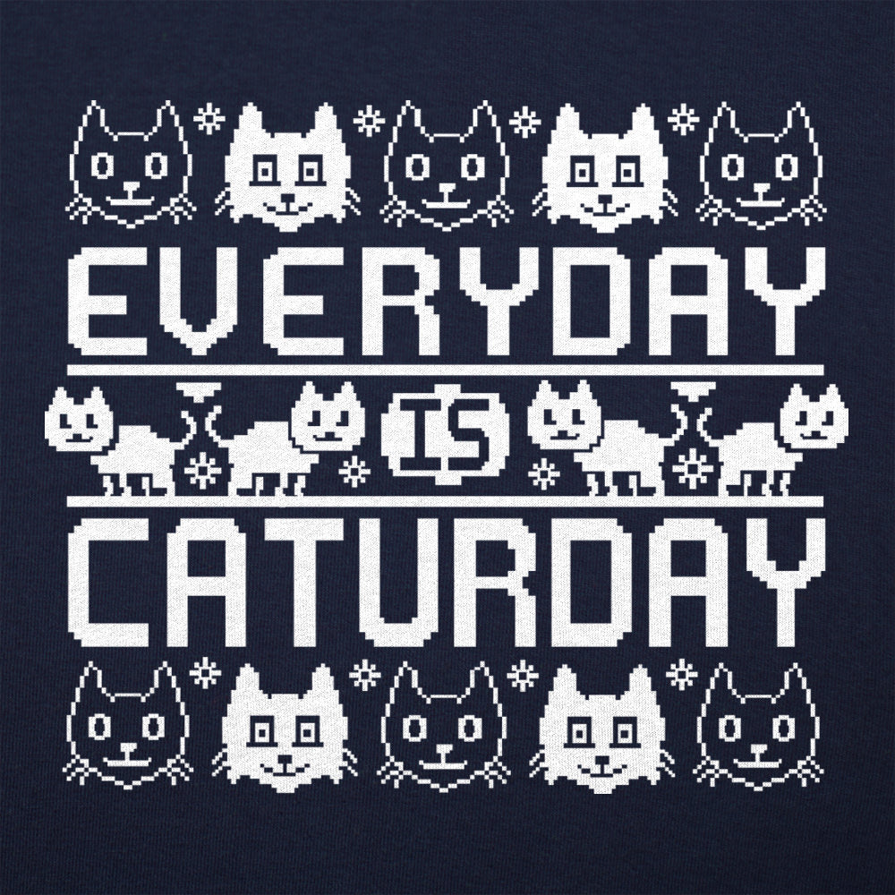 Every Day Is Caturday Ugly Sweater Style Cat Pattern