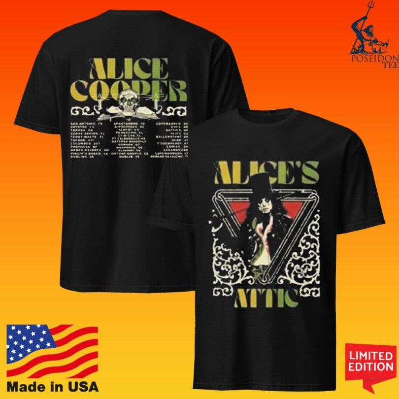 Alice Cooper Alice’s Attic Tour Gradient Logo Itin On June 13 2026 Lifepark Istanbul Concert T-shirt