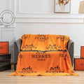 luxury orange fall throw blanket 908