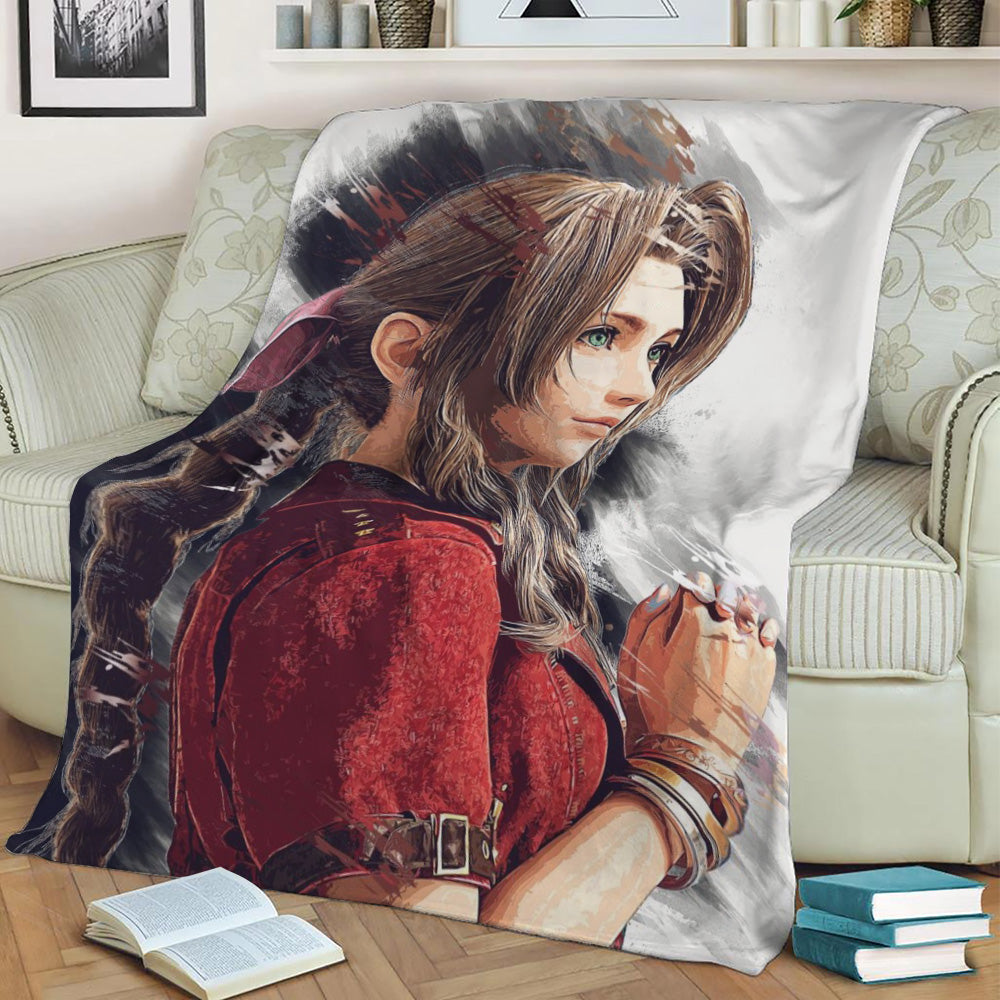 final fantasy 7 art Fleece Throw Blanket