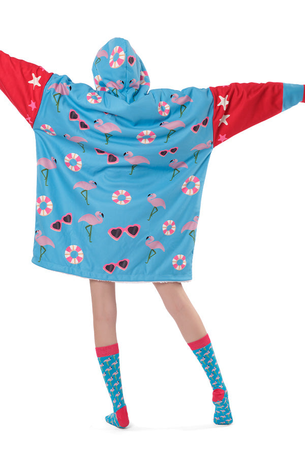 Flamingo Hoodie Blanket