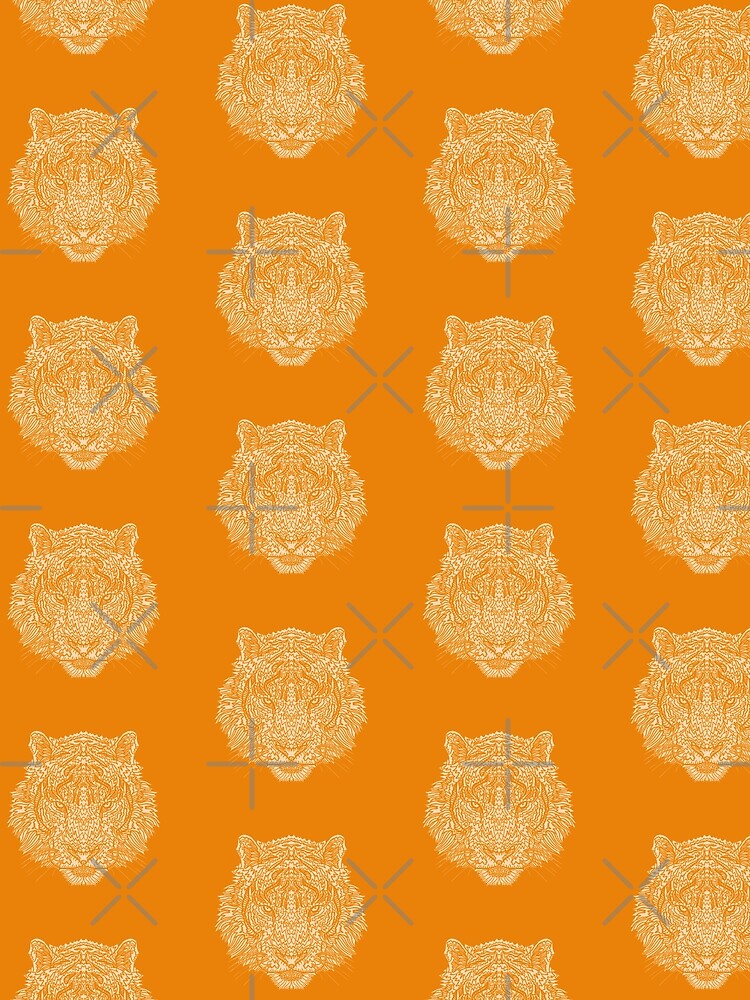 Orange Tiger White Design Pattern - Complicated Coloring - Complicated Animals by complicolor