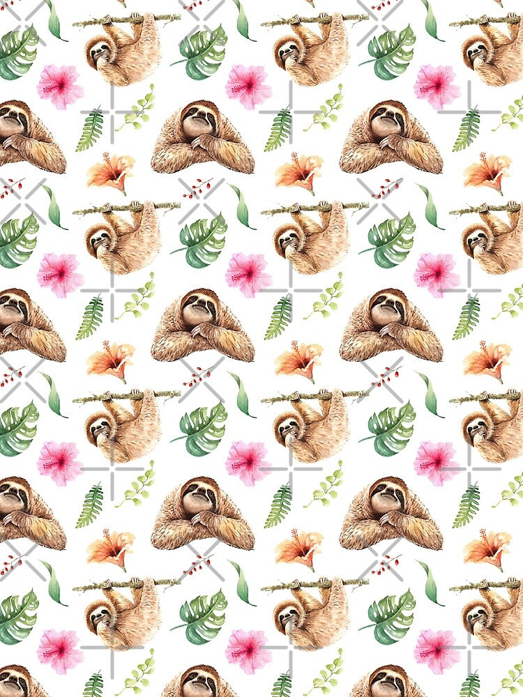 Sloths Watercolour Pattern. by erinnn41