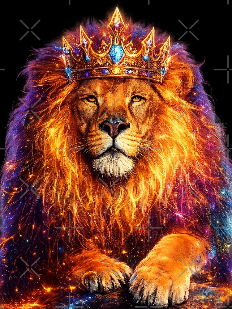 Neon King Lion Illustration by Nikshax