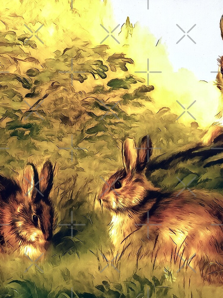 Rabbits Playing In the Woods by scrolla