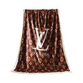 Brown fleece throw blanket 467#