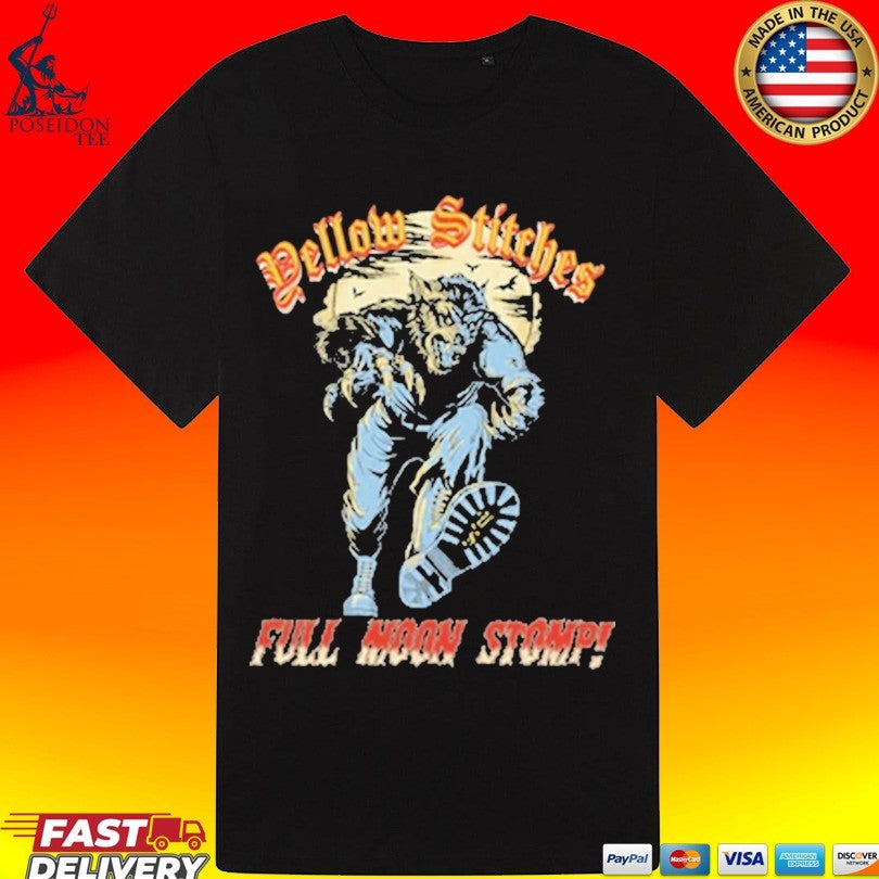 Friends Family Forever Yellow Stitches Full Moon Stomp T-shirt