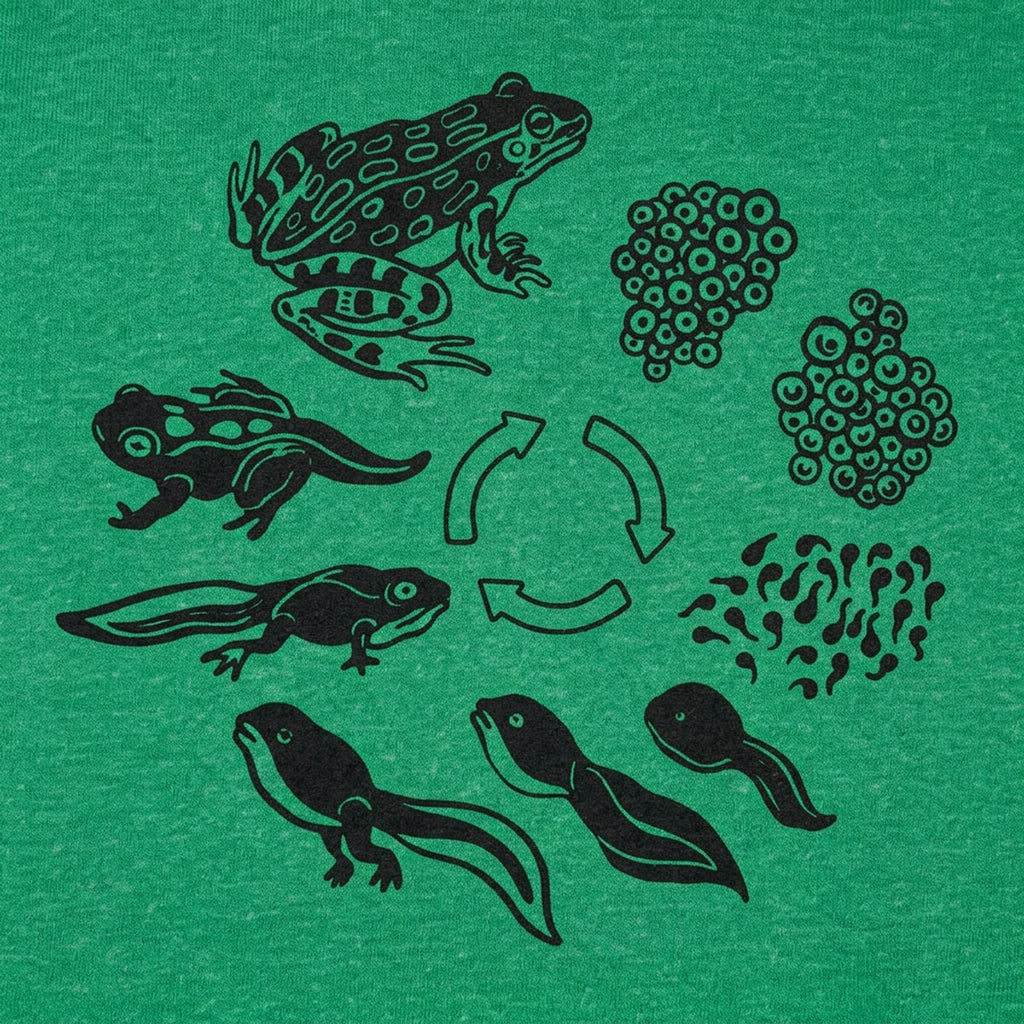 Frog Life Cycle Diagram from Eggs to Tadpole to Frog