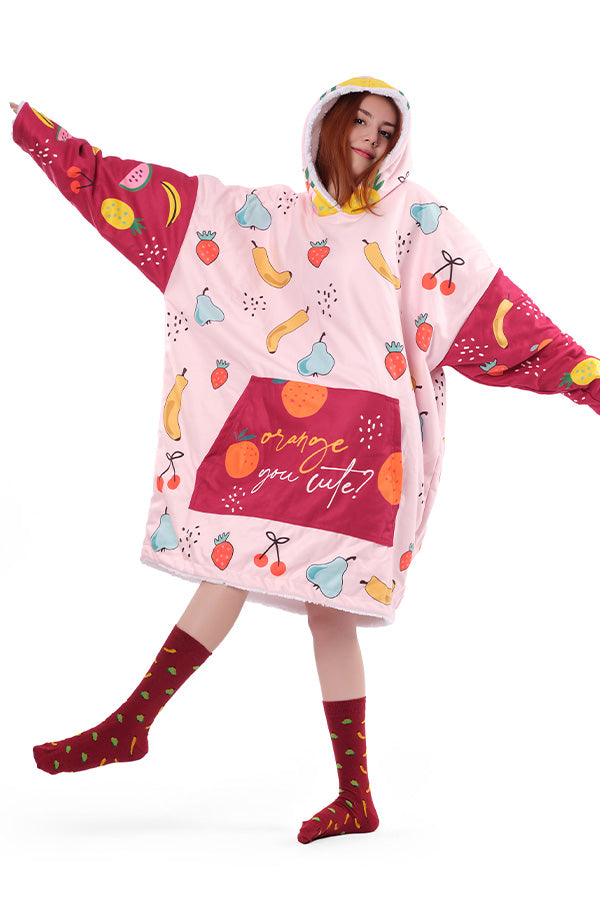 Fruits Hoodie Blanket