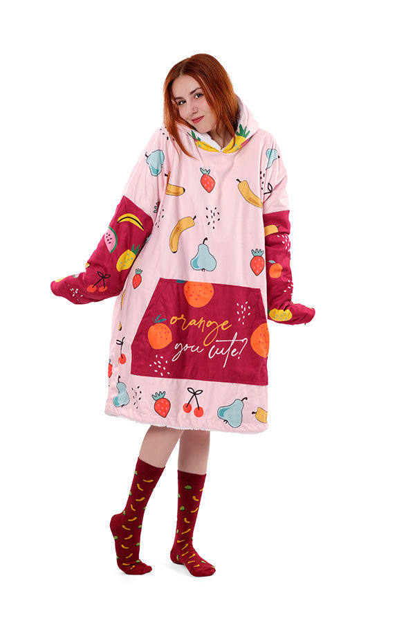 Fruits Hoodie Blanket