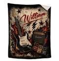 Personalized Electric Guitar Blanket, Electric Guitar Player Gift, Custom Guitarist Gift, Rock Guitar Blanket, Guitar Lover Gift, Rock Music Gift