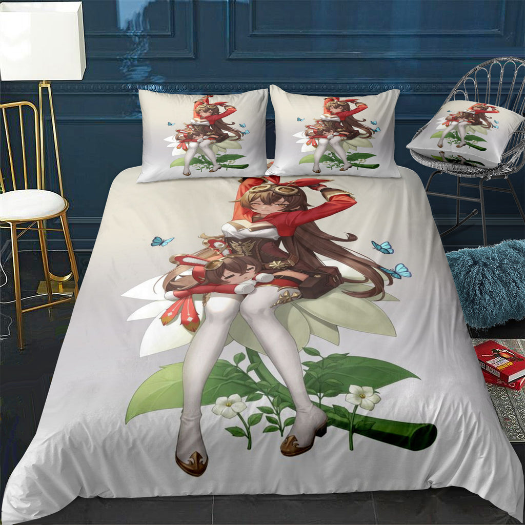 genshin impact amber Bedding Set (Duvet Cover & Pillow Shams)