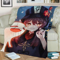 genshin impact hu tao Fleece Throw Blanket