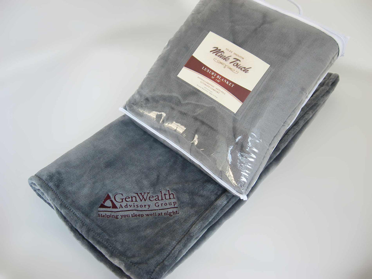 Oversize Cloud Mink Touch Blanket <i>Embroidered</i>