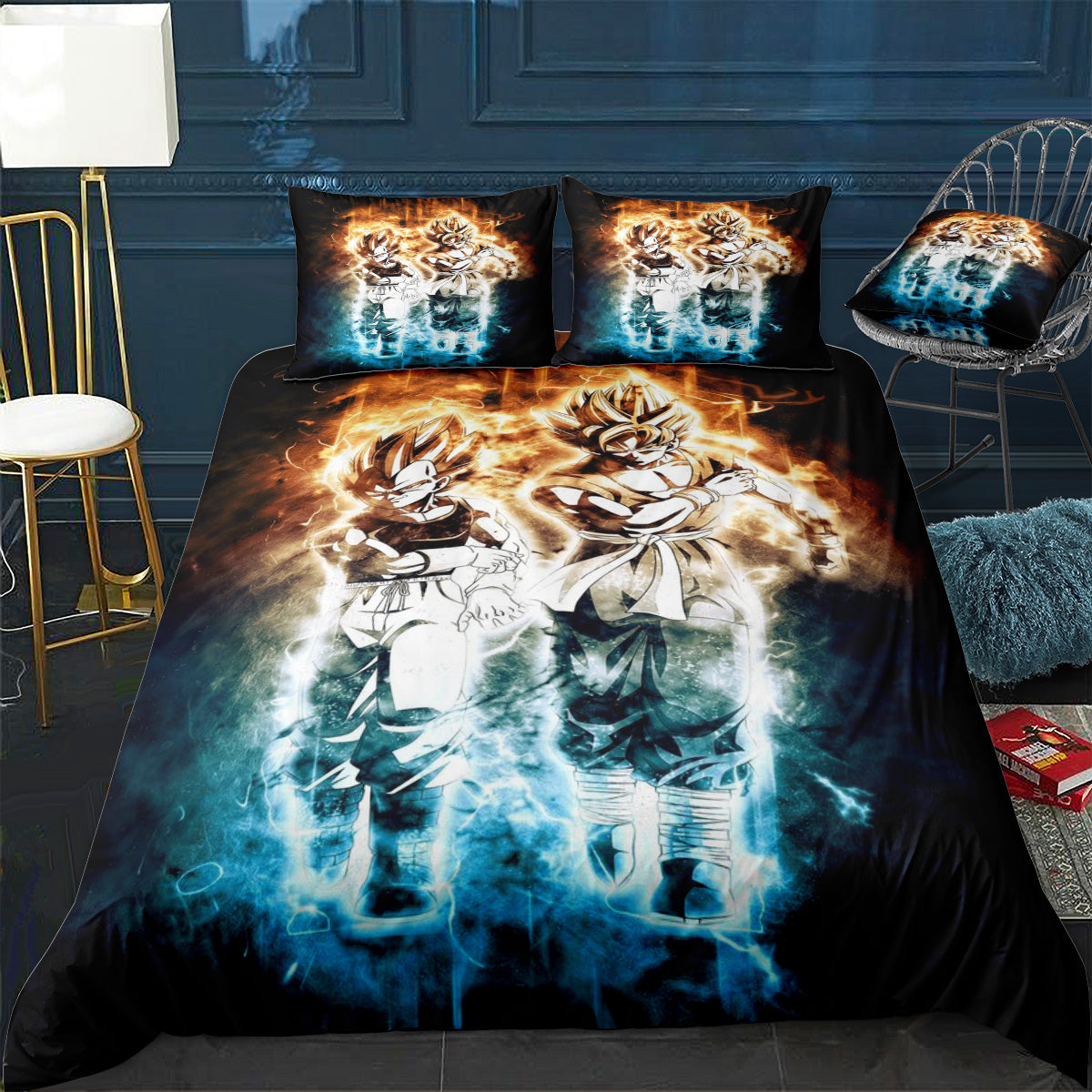 goku vegeta ultra instinct Bedding Set (Duvet Cover & Pillow Shams)