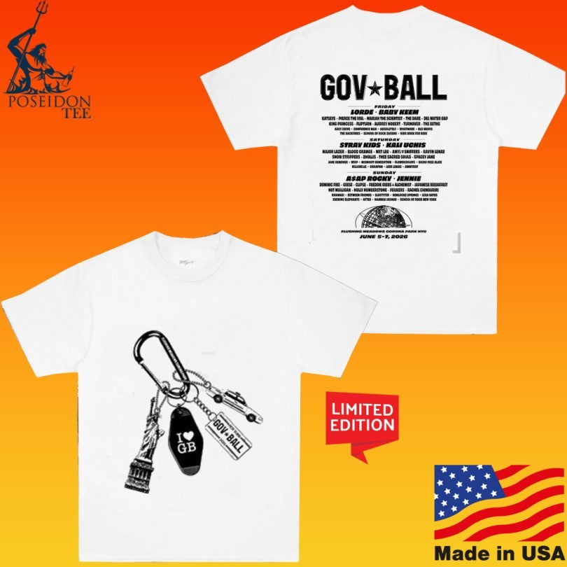 Governors Ball Music Festival Keychain Lineup T-shirt