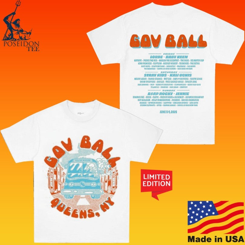 Governors Ball Queens Ny Bus Lineup T-shirt