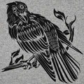 Three-Eyed Bird Mystical Raven Illustration