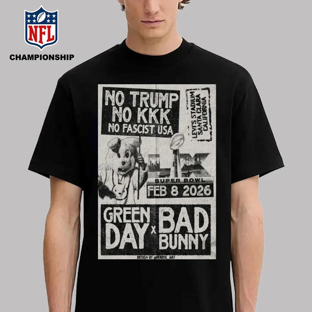 Green Day X Bad Bunny Fed 8 2026 No Trump No KKK No Fascist USA Poster Shirt