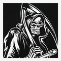 Grin Of The Reaper Grim Reaper Skull with Scythe