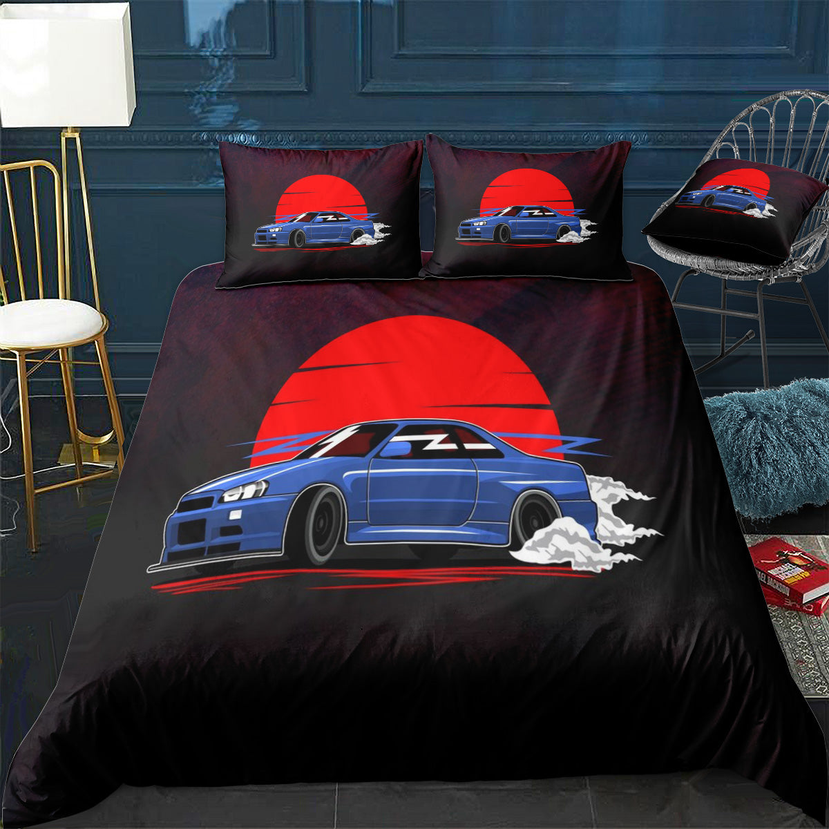 gtr 34 skyline drifting Bedding Set (Duvet Cover & Pillow Shams)