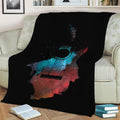 guitar vintage music Fleece Throw Blanket