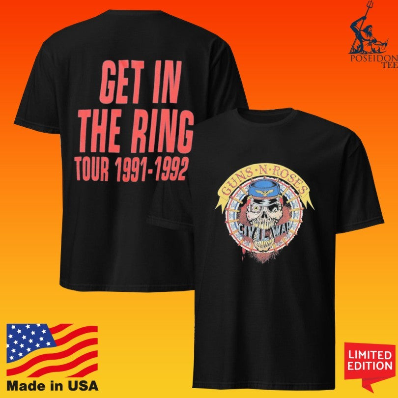 Guns N Roses Civil War Get In The Ring Tour 1991 1992 T-shirt